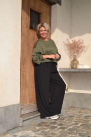 PIPPA flowy wide leg pants black curvy line