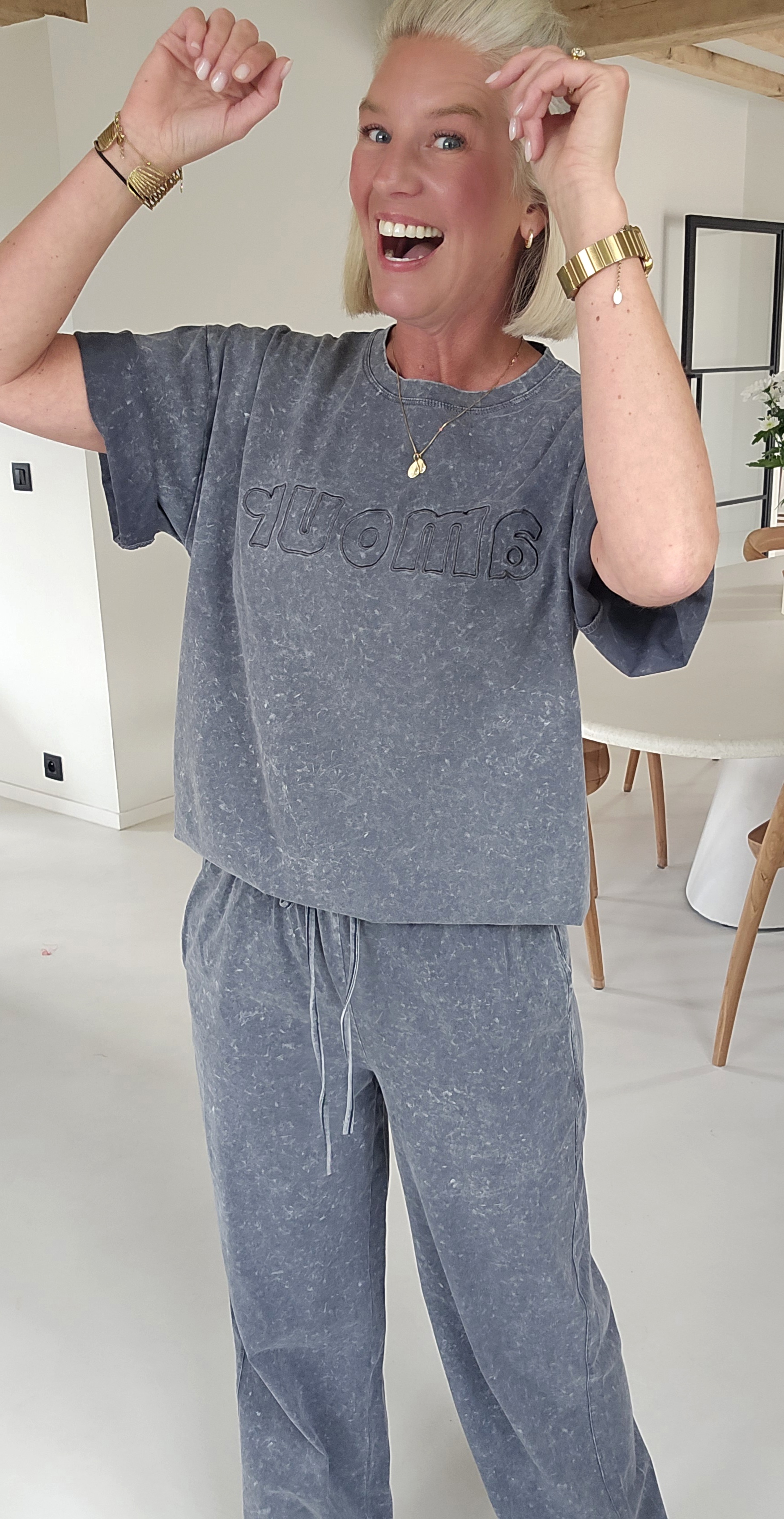 JONAH jogger set washed grey