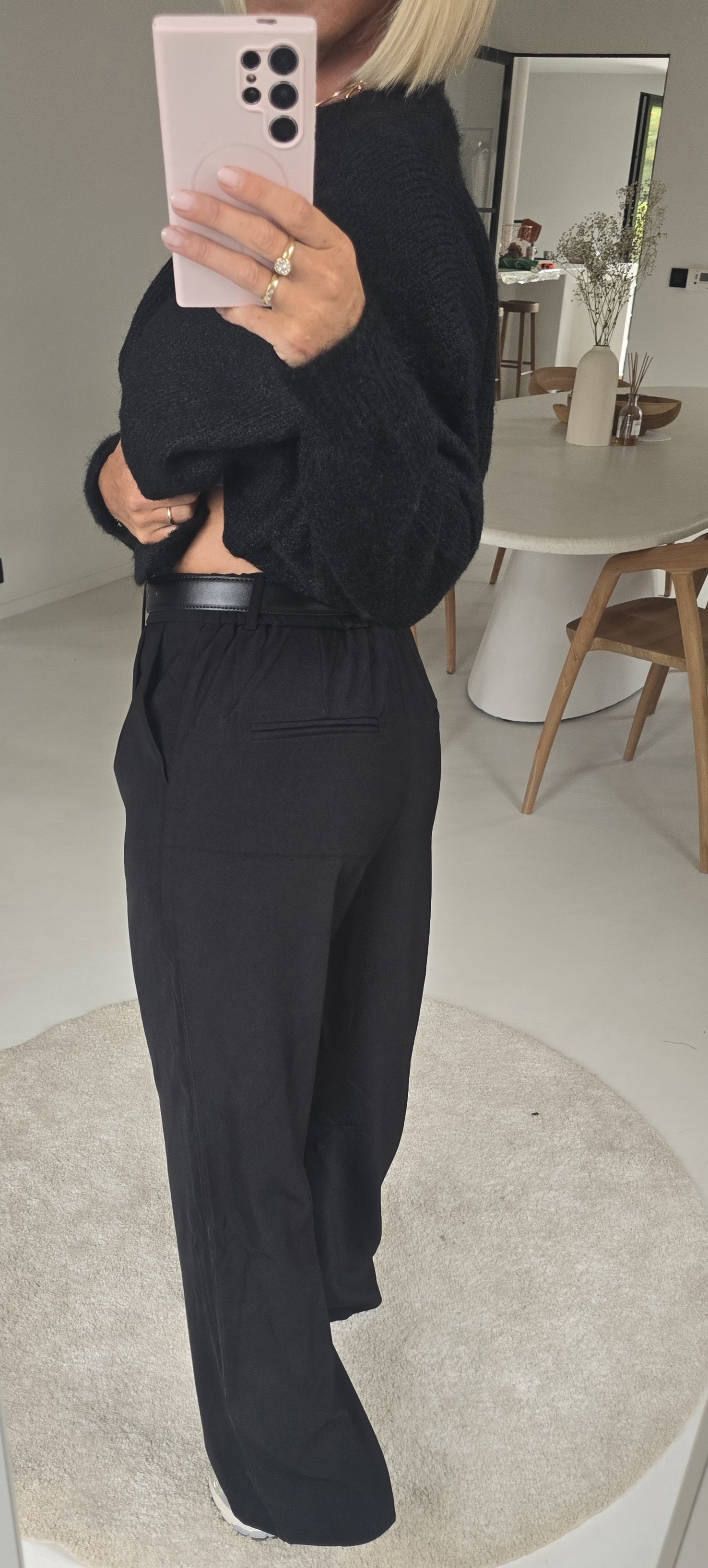 AGATA loose wide leg pants black