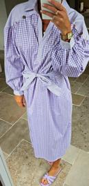 CAMI maxi checkered dress lilac