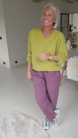 CALM CURRENT relaxed carrot pants dusty plum