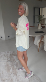 DREAM BIG striped shirt yellow