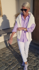 AVA basic cotton shirt lilac