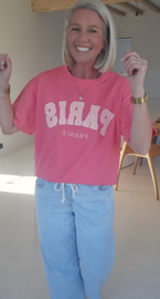 PARIS cotton T-shirt coral