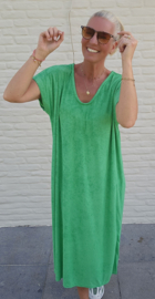 DIDI maxi terry T-shirt dress green v-neck