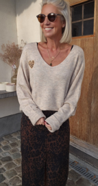 LEO HEART knit melêe beige