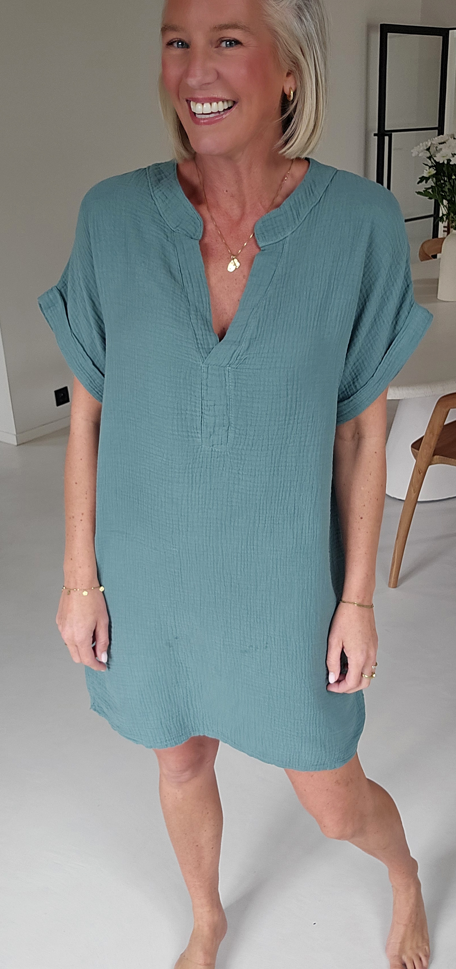 JOYOSA tetra dress sea green