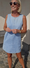 PIPA sleeveless jeans dress soft blue