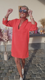 THE PERFECT JEANS 2 longsleeve dress coral