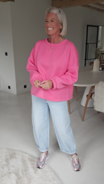 DOGMOM fleece sweatshirt fuschia orange