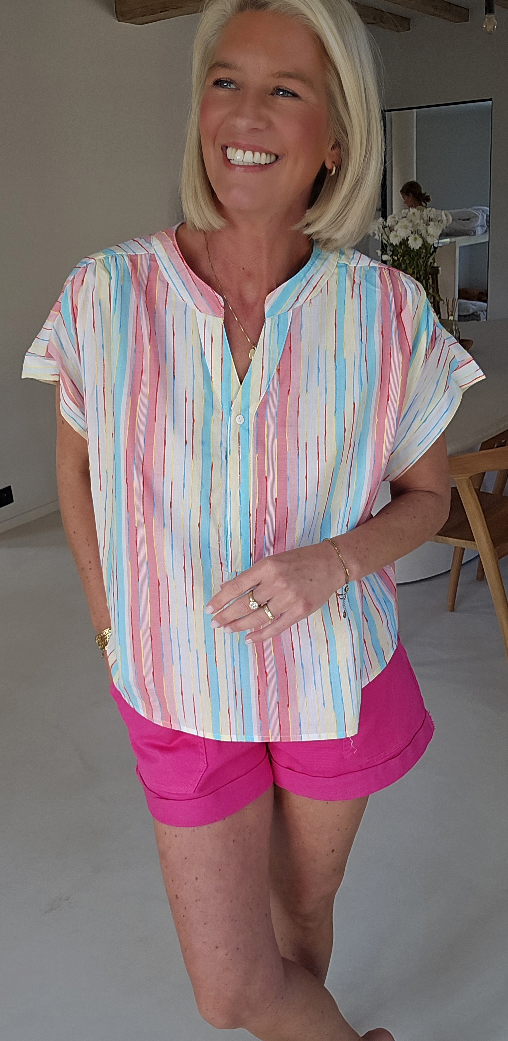 SAMARI striped  cotton blouse