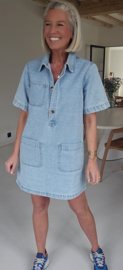 THE PERFECT JEANS dress short-sleeved soft blue