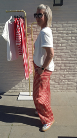 CICI checkered loose pants red