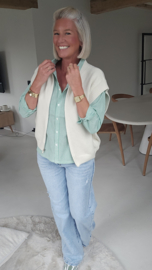 AZUR zip gilet capri ecru