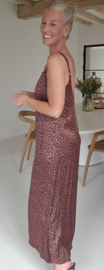 LEO maxi satin dress terra