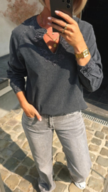 ULLA  jeans blouse anthracite