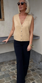 RUBI sleeveless knit cardigan camel