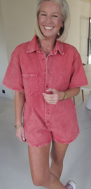 JINA jeans playsuit cranberry