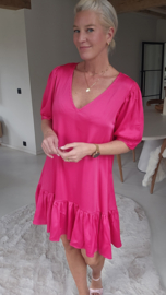 SCARLETT flowy party dress fuschia