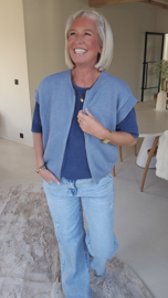 AZUR zip gilet capri soft blue