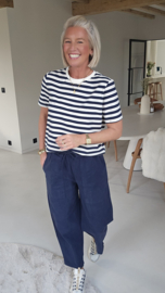 CALM CURRENT relaxed carrot pants navy