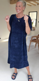 MANDIE soft velvet maxi dress navy