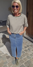AYLIN oversized striped T-shirt khaki