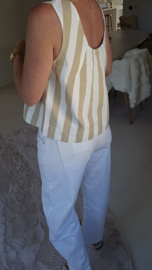 ANOUCK striped denim top beige