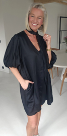 MILENA satin dress black
