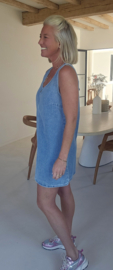 PIEN sleeveless jeans dress midi blue