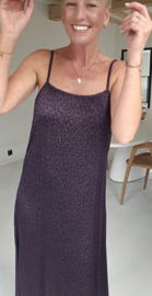 LEO maxi satin dress smoked grape