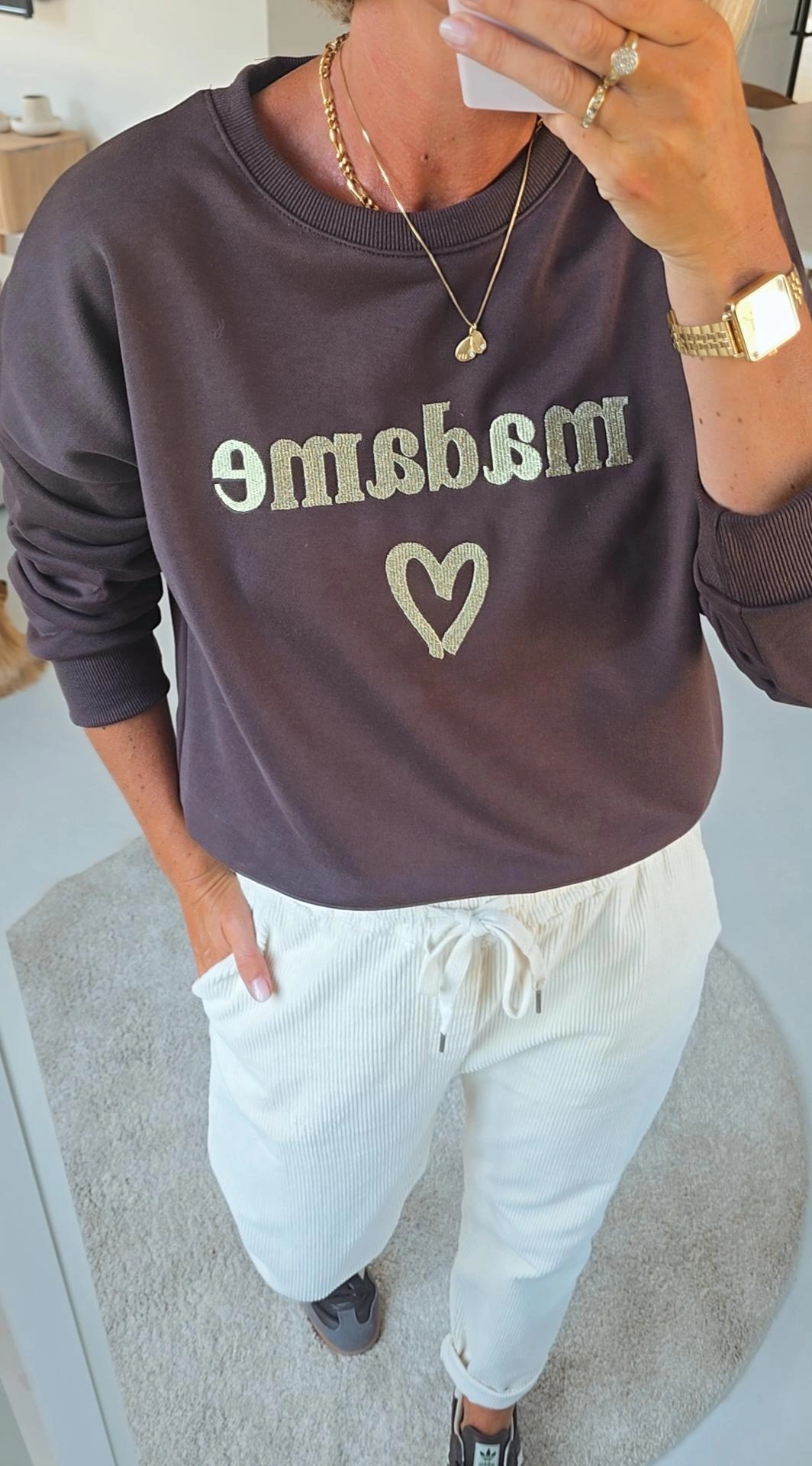 MADAME cotton sweatshirt chocolat