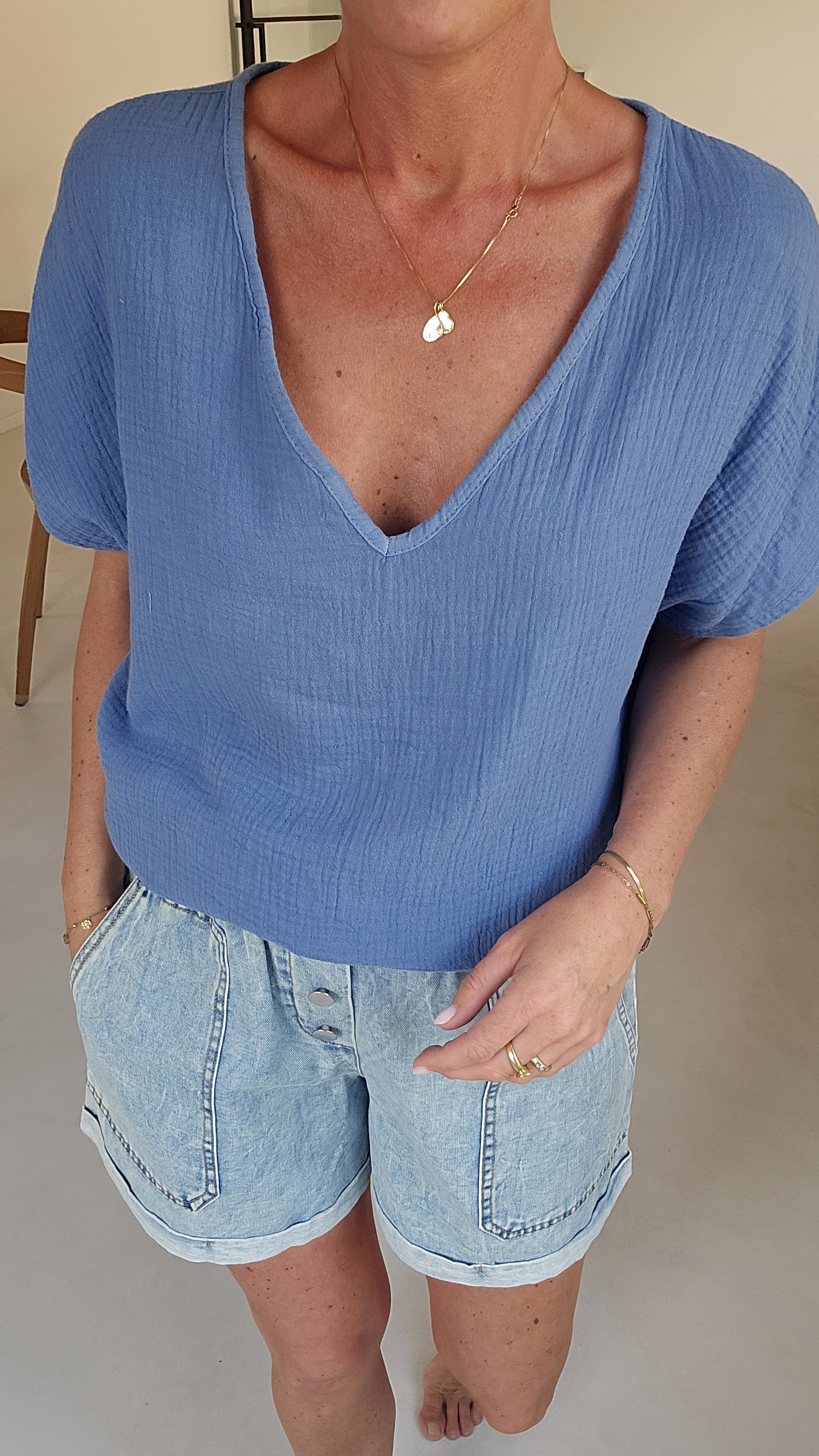 AMALFI tetra tee jeans blue