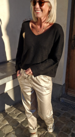 ROMEE drawstring pants metallic gold