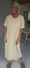 MANDIE soft velvet maxi dress pastel yellow