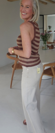 KATRINE striped knit top hazelnut
