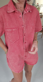 JINA jeans playsuit cranberry