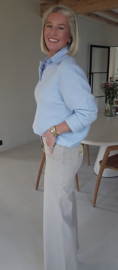 CAMILLE summer shirt knit pastel blue