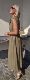 KIRA viscose linen maxi dress khaki