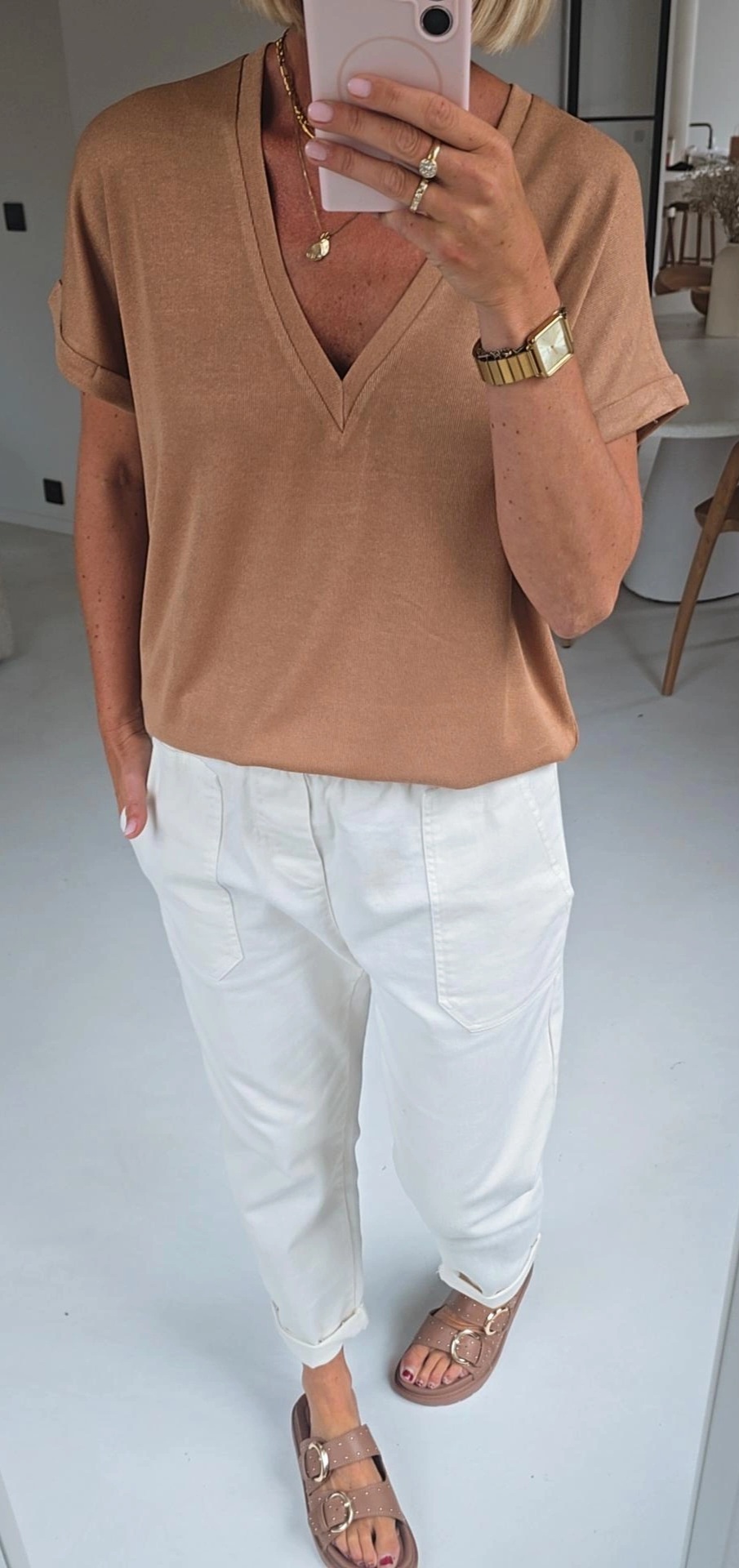INA viscose tee camel