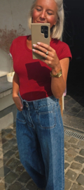 SANNA short-sleeved cotton body burgundy