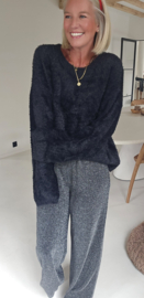 PLUSH softest knit black round collar