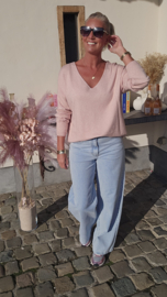 SOLEA soft v-neck knit powder pink