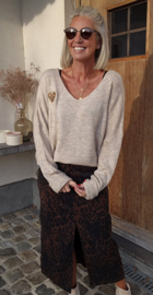 LEO HEART knit melêe beige