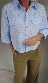 MALOU cropped shirt blue