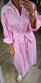 CAMI maxi checkered dress pink