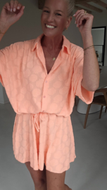 BEACH TIME terry set neon coral