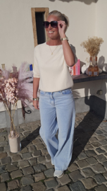 MIMOSA short-sleeved knit ecru