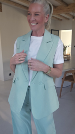 LISAN long sleeveless blazer soft mint