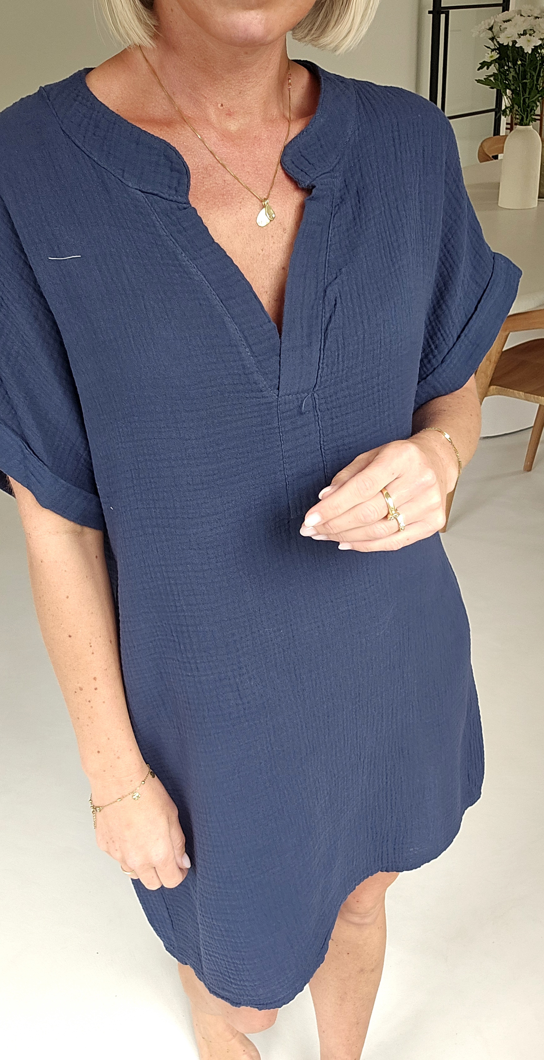 JOYOSA tetra dress navy